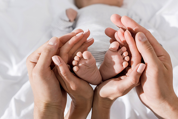 Comfortable mother during labour with epidural